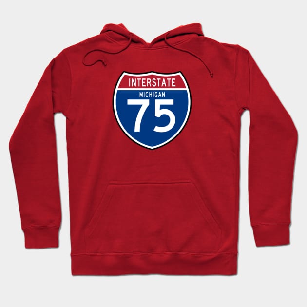 Interstate 75 - Michigan Hoodie by SchaubDesign